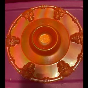 Orange Iridescent Skull 💀 Chips & Dip Tray